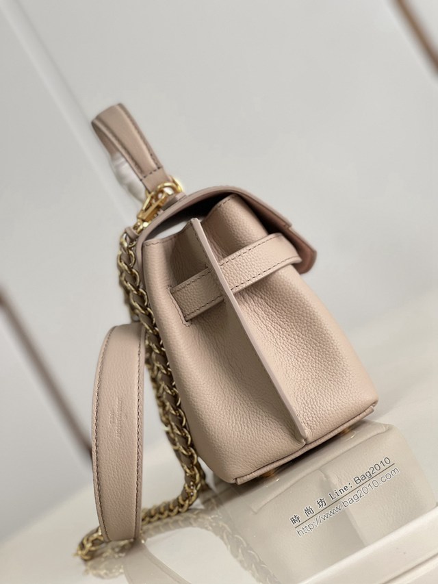 LV專櫃2023新款Lockme Ever迷你手袋 M21088灰褐色 路易威登全皮手提女包 dn1380